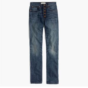 Madewell Rivet & Thread High Rise Button Front Straight Boyjean Size 26